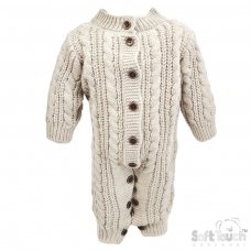 RM16-C: Cream Long Sleeve Knitted Romper (0-12 Months)